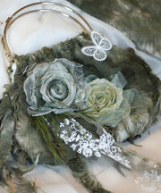 New Chinese Style Floral Butterfly Lace Tote Bag