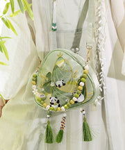 New Chinese Style Green Tassel Embroidered Crossbody Bag
