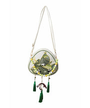 New Chinese Style Green Tassel Embroidered Crossbody Bag