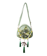 New Chinese Style Green Tassel Embroidered Crossbody Bag