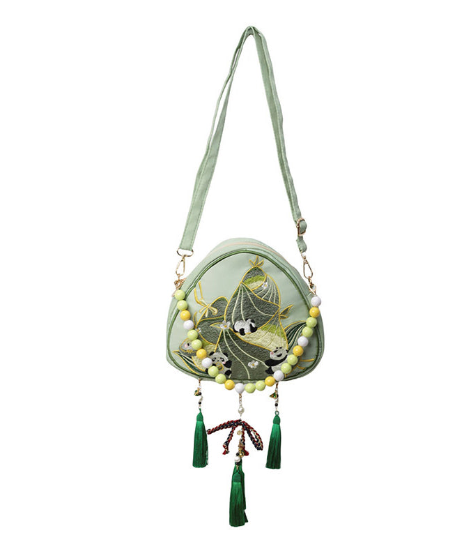 New Chinese Style Green Tassel Embroidered Crossbody Bag