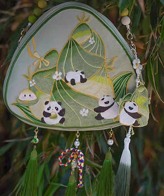 New Chinese Style Green Tassel Embroidered Crossbody Bag