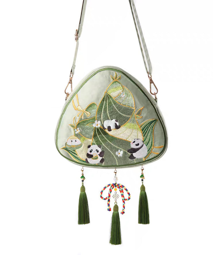 New Chinese Style Green Tassel Embroidered Crossbody Bag