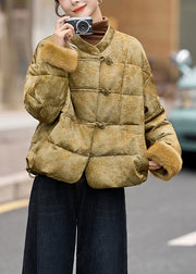 New Chinese Style Jacquard Fur Duck Down Jacket Winter
