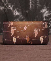 New Coffee Calf Leather Embossed Fashion Women Wallet