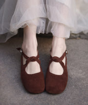 New Comfy Flat Feet Shoes Green Suede Cross Strap