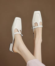New Comfy Splicing Chunky Blue Sheepskin Slide Sandals