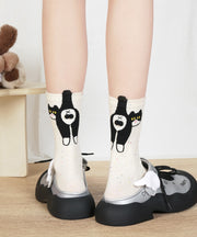 New Cute Creative Cartoon Jacquard Mid Calf Socks