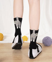 New Cute Creative Cartoon Jacquard Mid Calf Socks