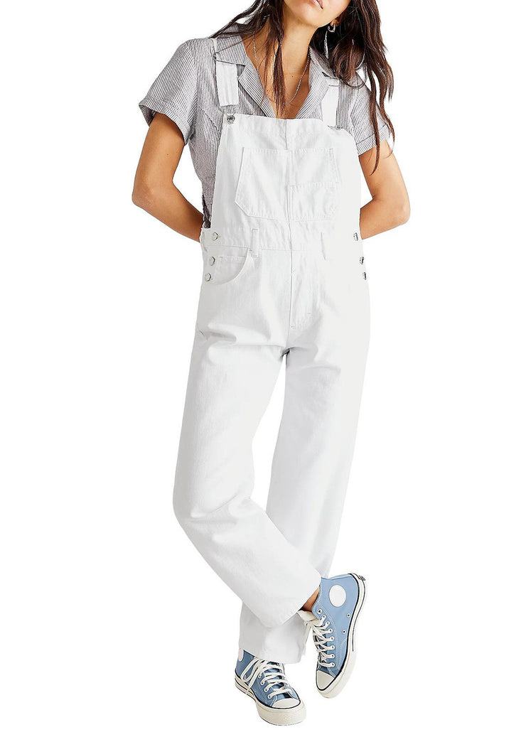 New Denim Blue Pockets Original Design Jumpsuit Sleeveless