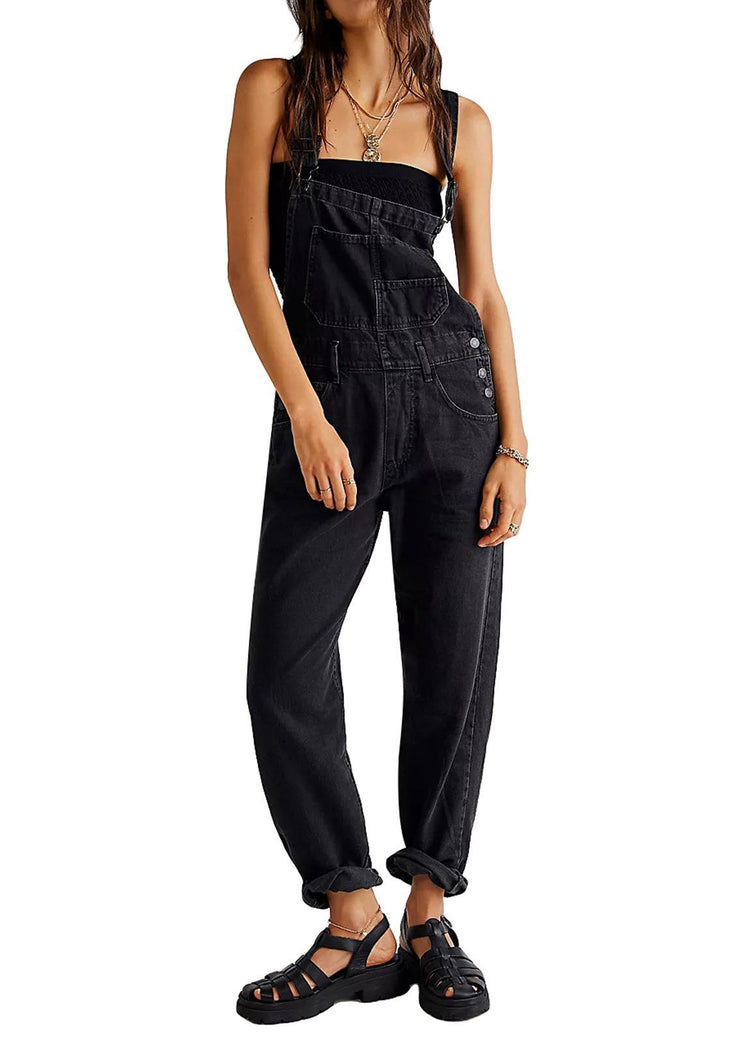 New Denim Blue Pockets Original Design Jumpsuit Sleeveless
