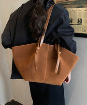 New European And American Brown Suede Large Capacity Shoulder Bag