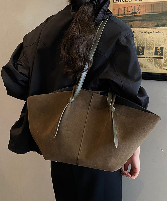 New European And American Brown Suede Large Capacity Shoulder Bag