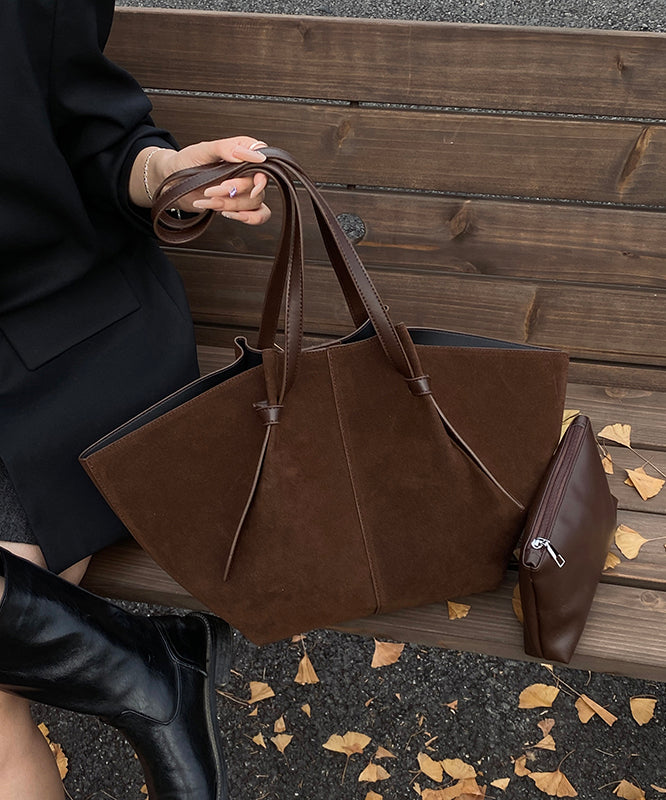 New European And American Brown Suede Large Capacity Shoulder Bag