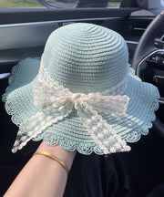 New Fashion Beige Lace Bow Sun Hat Summer
