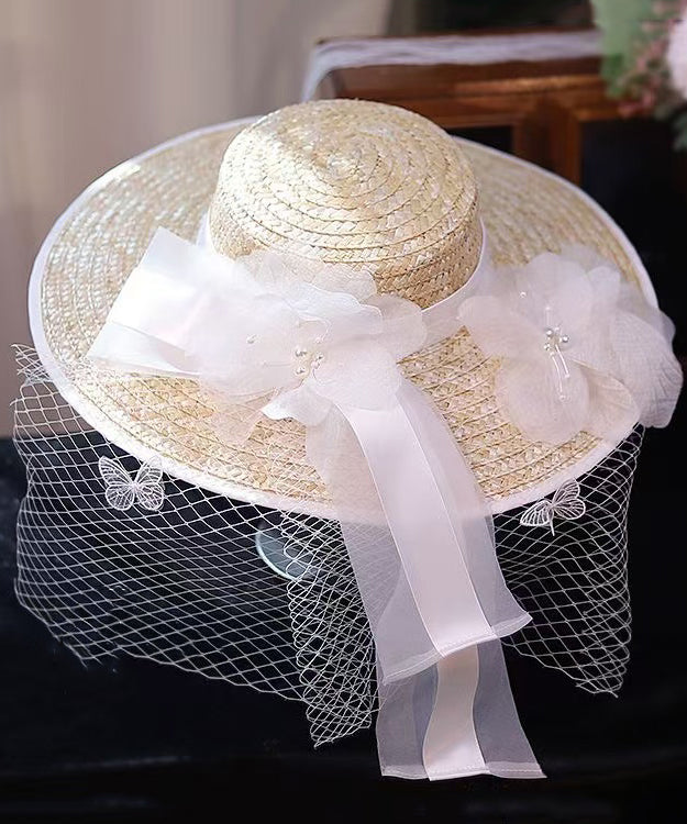 New French Lace Flower Countryside Style Straw Hat