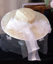New French Lace Flower Countryside Style Straw Hat