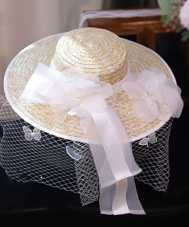 New French Lace Flower Countryside Style Straw Hat