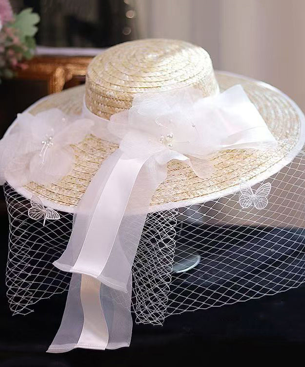 New French Lace Flower Countryside Style Straw Hat
