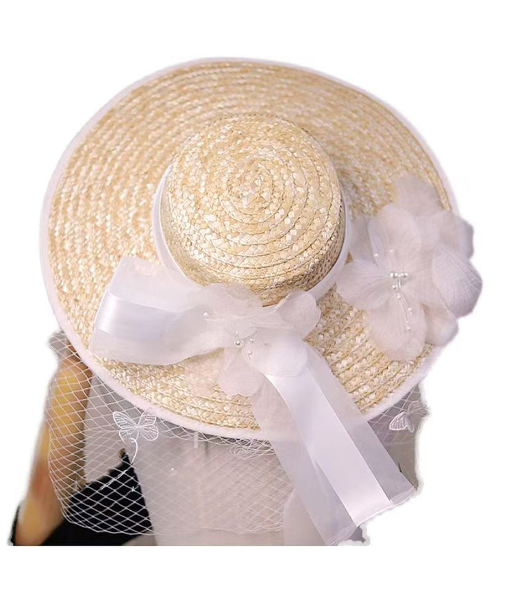 New French Lace Flower Countryside Style Straw Hat