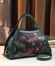 New Green Embossed Calf Leather Tote Bag