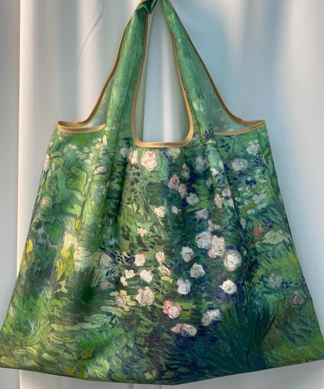 New Green Oil Painting Large Capacity Shoulder Bag