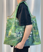 New Green Oil Painting Large Capacity Shoulder Bag