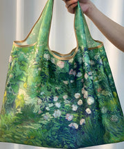 New Green Oil Painting Large Capacity Shoulder Bag