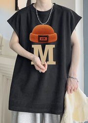 New Grey O Neck Print Cotton Mens T Shirts Summer