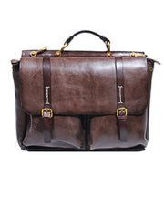New Handmade Men's Coffee Calf Leather Message Bag