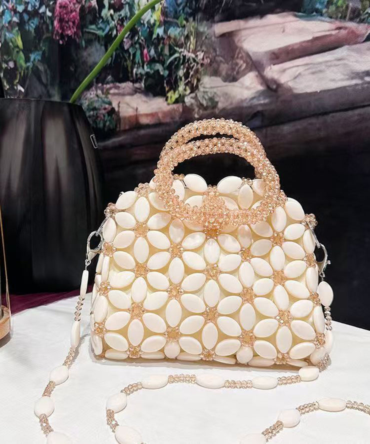 New Handmade Woven Bead Acrylic Tote Handbag