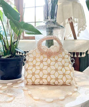 New Handmade Woven Bead Acrylic Tote Handbag