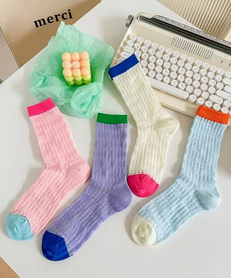 New Hollow Out Breathable Mesh Mid Calf Socks