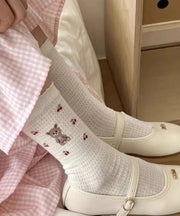 New Jacquard Cotton Mesh Crew Socks Summer
