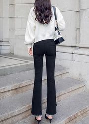 New Khaki Tasseled Slim Fit Denim Flared Trousers Fall