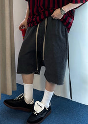 New Light Blue Pockets Elastic Waist Denim Mens Shorts Summer
