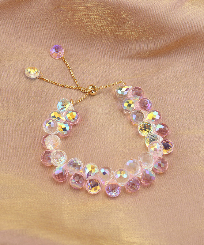 New Light Green Copper Alloy Crystal Telescoping Charm Bracelet