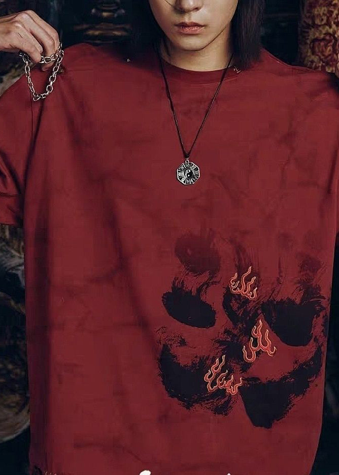 New Mulberry O Neck Print Cotton Men&