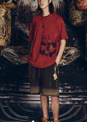 New Mulberry O Neck Print Cotton Men's T Shirts Summer