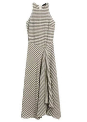 New O Neck Striped Original Design Cotton Long Dresses Sleeveless