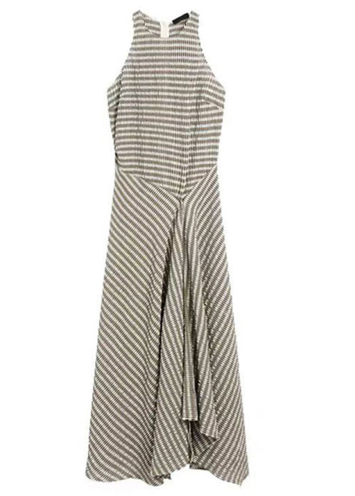 New O Neck Striped Original Design Cotton Long Dresses Sleeveless