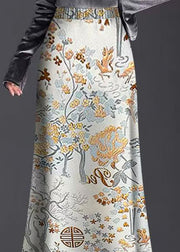 New Print Elastic Waist Draping Maxi Skirts Summer