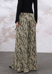 New Print Pockets High Waist Corduroy Wide Leg Pants Spring