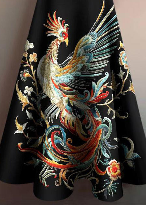 New Rainbow Phoenix Print High Waist Cotton Skirt Summer