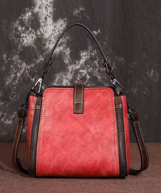 New Red Calf Leather Embossed Versatile Crossbody Bag