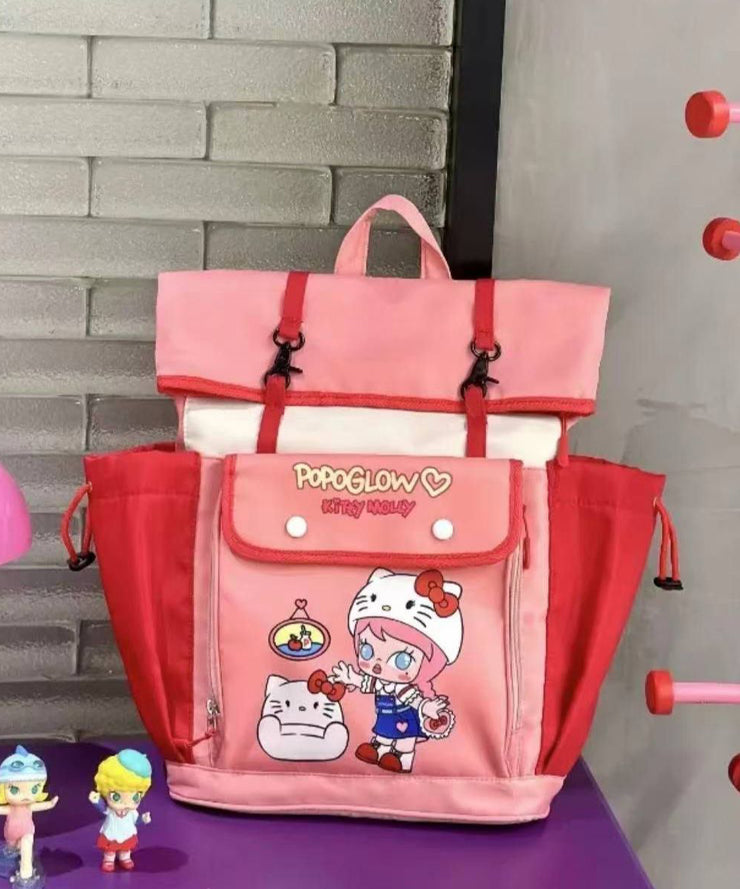 New Red Pink Cartoon Large Capacity Backpack Bag