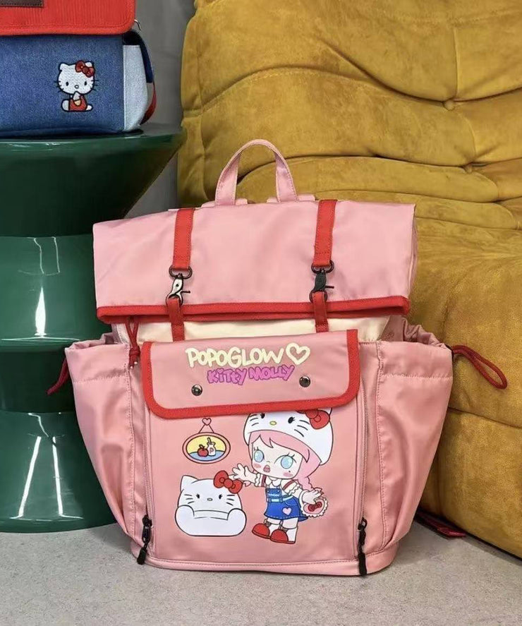 New Red Pink Cartoon Large Capacity Backpack Bag