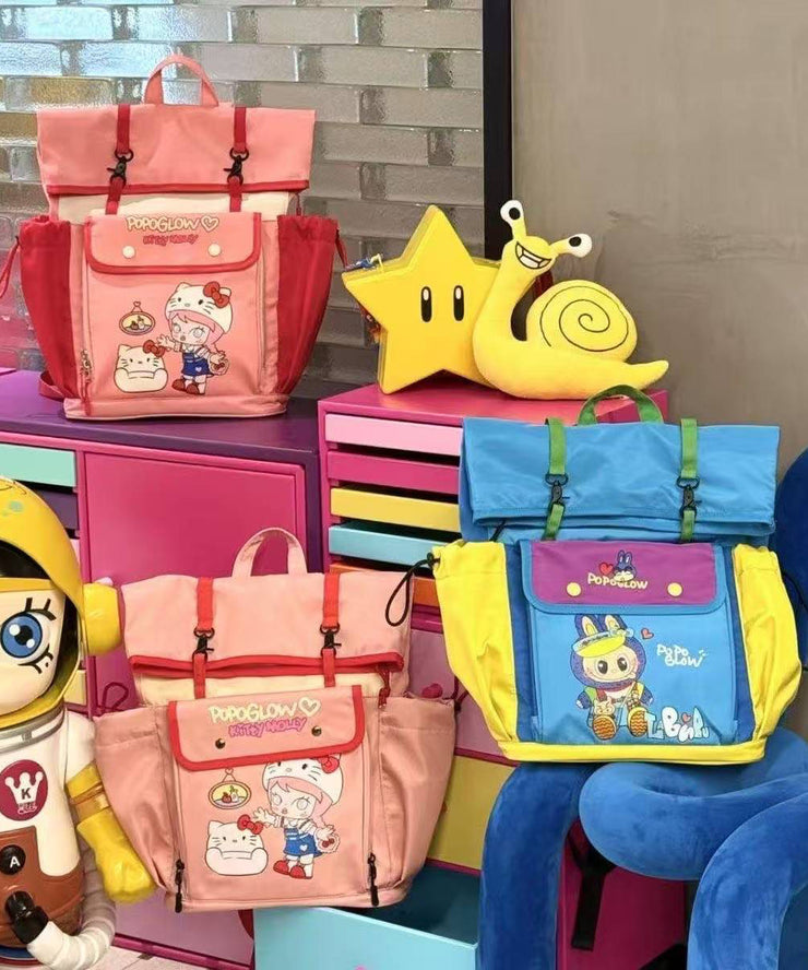 New Red Pink Cartoon Large Capacity Backpack Bag
