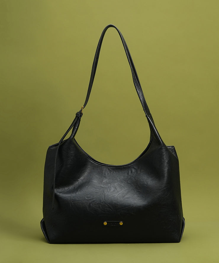 New Retro Large Capacity Solid Durable Faux Leather Women Handbags