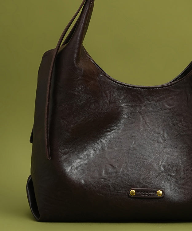 New Retro Large Capacity Solid Durable Faux Leather Women Handbags